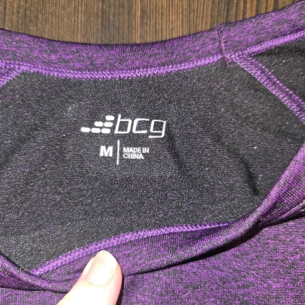 BCG Women's Long Sleeve Active Tee Purple Black - Medium - Picture 2 of 3